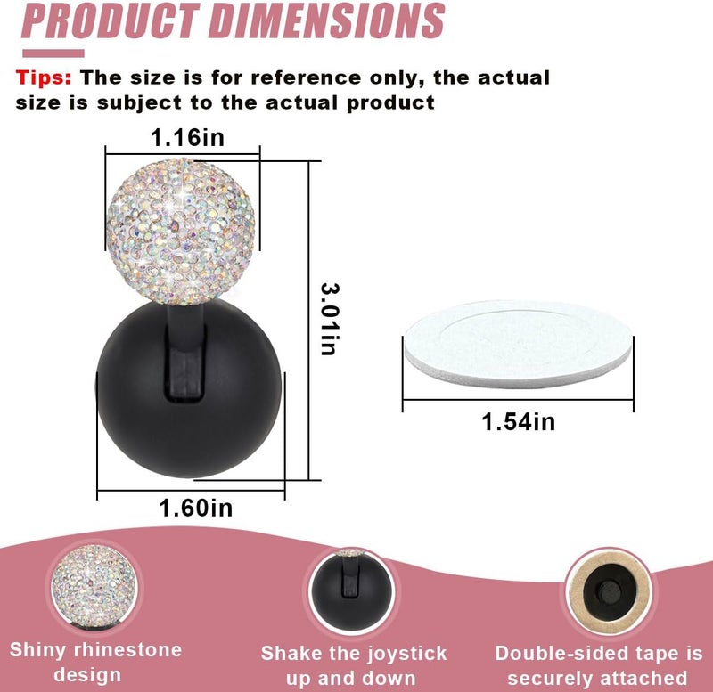 LHDOS Car Push Start Button Cover, Rhinestone Engine Start Stop Button Joystick Covers, One-Button Push to Start Rocker Cover, Car Interior Decoration Accessories for Cars, Computers, and More (Multicolor) - Image 2